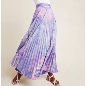NWT Anthropogie Marble Dye Pleated skirt